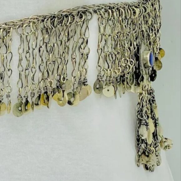 Tribal Silver Kuchi Belly Belt, Gypsy Tassel Belly Chain main image 6